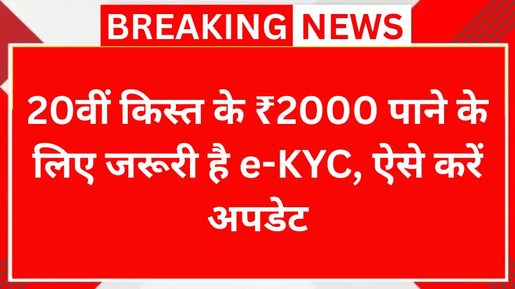 PM Kisan Yojana e-KYC: 20वीं किस्त के ₹2000 पाने के लिए जरूरी है e-KYC, ऐसे करें अपडेट