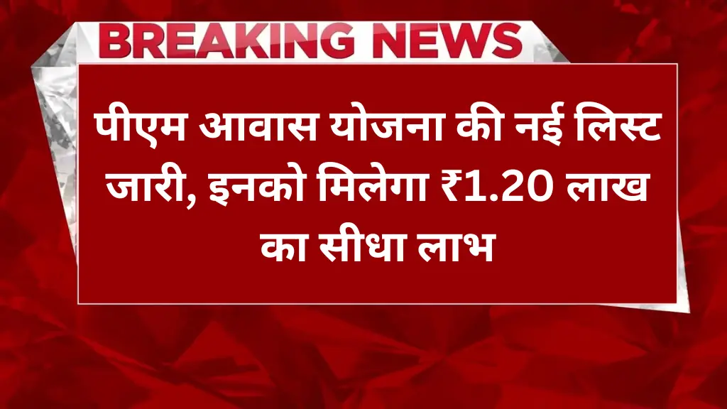 पीएम आवास योजना की नई लिस्ट जारी, इनको मिलेगा ₹1.20 लाख का सीधा लाभ PM Awas Yojana Beneficiary List